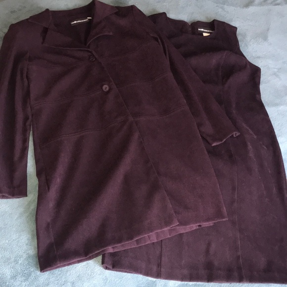 Sag Harbor Sz 8 2 Piece Dress Suede/Velvet Feel - Picture 3 of 8